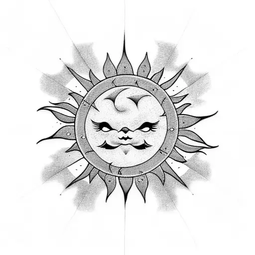 Japaness Style Sun Over Clouds