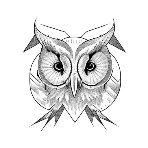 Simple Barn Owl Linework