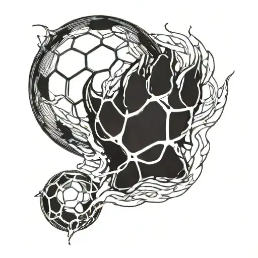 Soccer Ball Morphing Into A Wolf's Paw Print