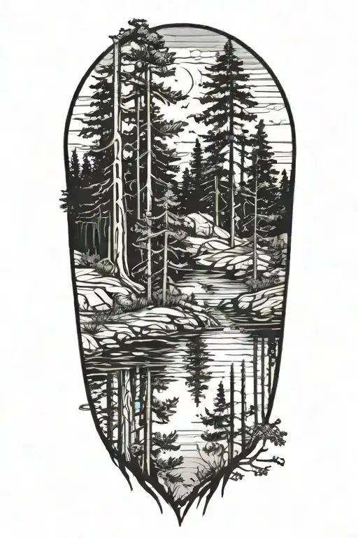 Trees Forest Landscape Lake Reflecting