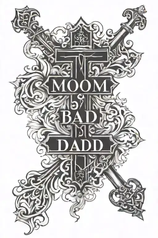 Cross With Mom And Dad Name