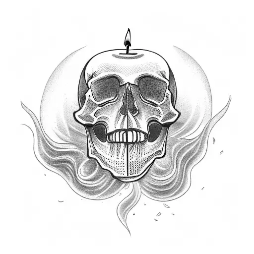 Smoke From Candle Turning Into Skull