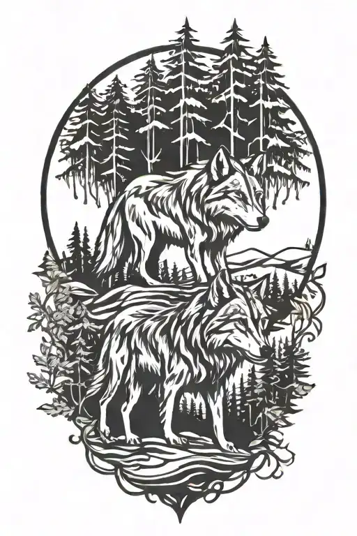 Wolf And Forest