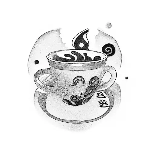 Coffee Cup With Anime-inspired Karma Design