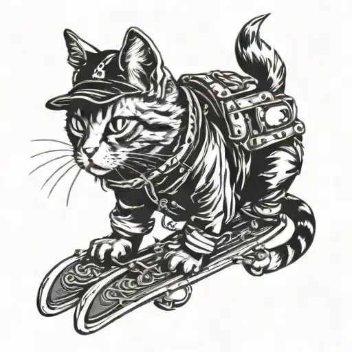 Pirate Style Cat Humanoid Dressed In Ski Wear