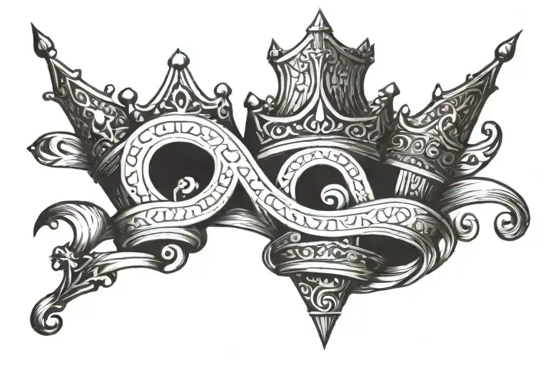 Family With Crown On The Letter A