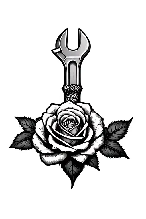 Rose And Wrench Intertwined