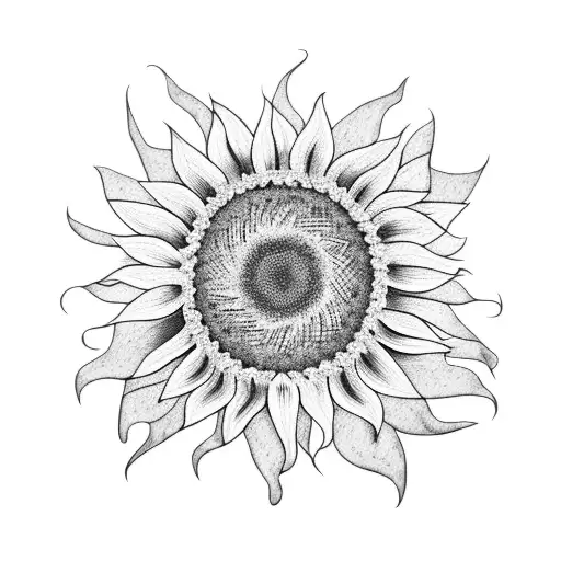 Sunflower With Writing As Stem