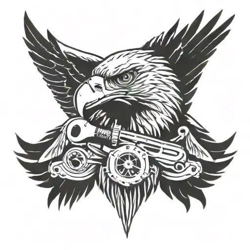 Eagle With Tools As Wings Made