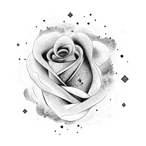 Manly Black Rose With Galaxy Background Without Borders On Forearm