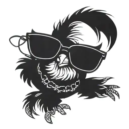 Chicken Wearing Sunglasses An Dancing Swing Music