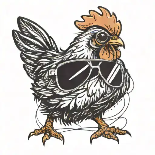 Chicken Wearing Sunglasses An Dancing Jazz Music