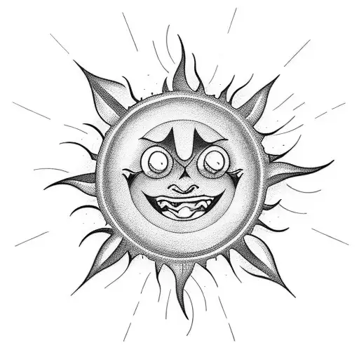 A Playful Design Of A Joyful Sun With Rays Made Of Running Tracks