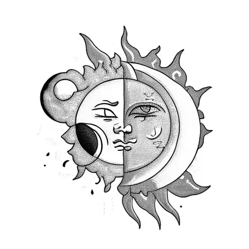 Sun And Moon And Clouds
