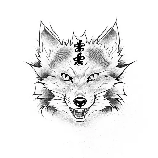 Incorporating A Kitsune And Nine Tailed Fox Motif With A Legal Symbol