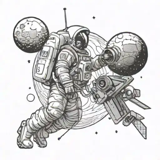 An Astronaut Shooting Hoops On The Moon