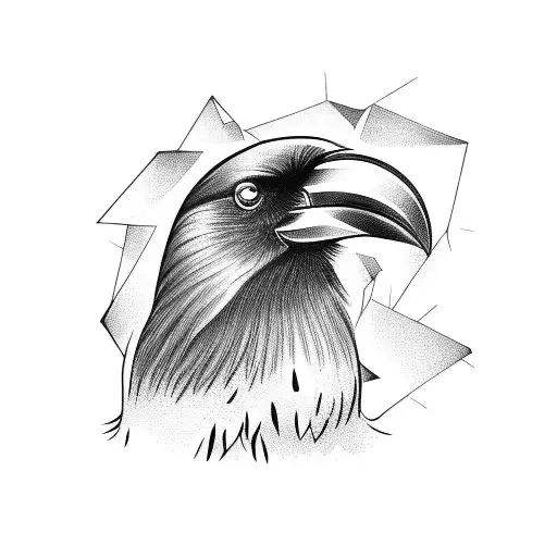 Crow With A Key In The Beak