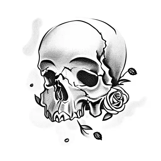 Cute Skull With Roses