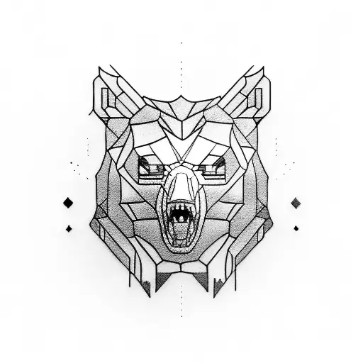 Bear Head In Cyberpunk Style