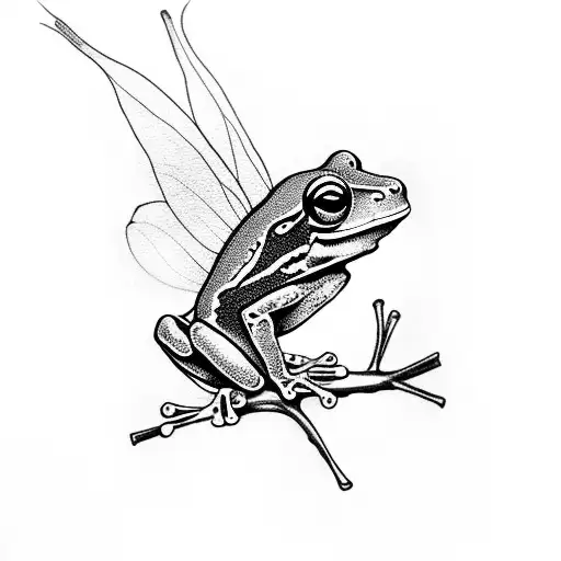 Small Tree Frog With Fairy Wings