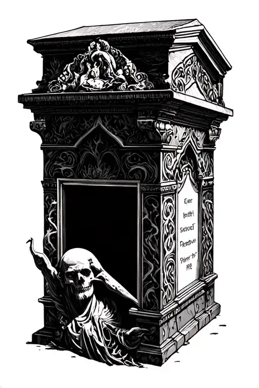 Tomb With The Date Of Birth And Arouses Beside Him