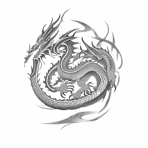Dragon With Japanese Wording