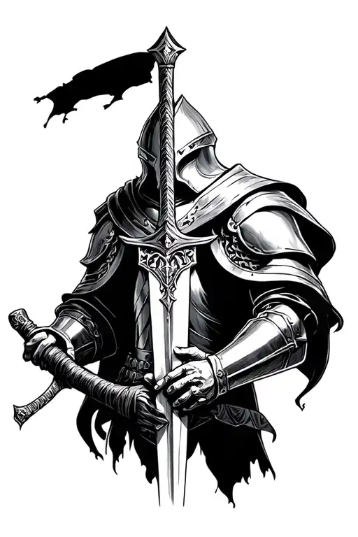 Knight Holding A Sword