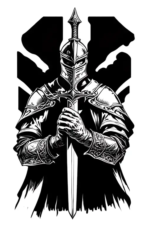 Knight Holding A Sword