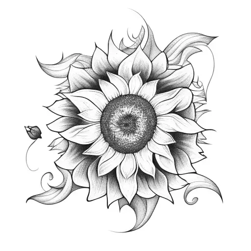 Sunflower With A Rose