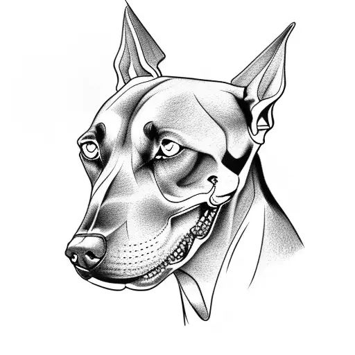 Doberman Hellhound With Dog Skull As Head