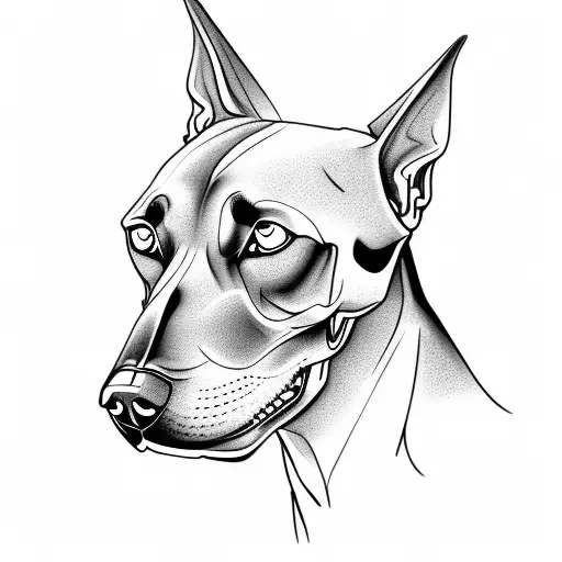 Doberman Hellhound With Dog Skull As Head