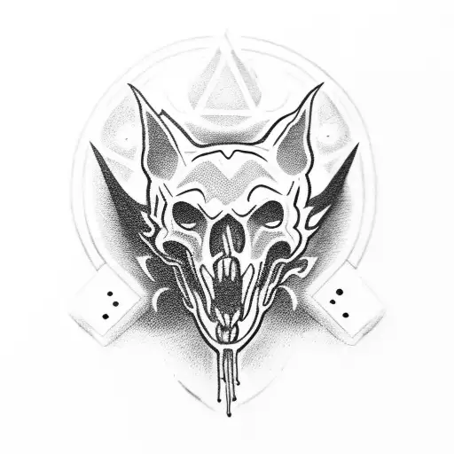 Hellhound With Dog Skull As Head