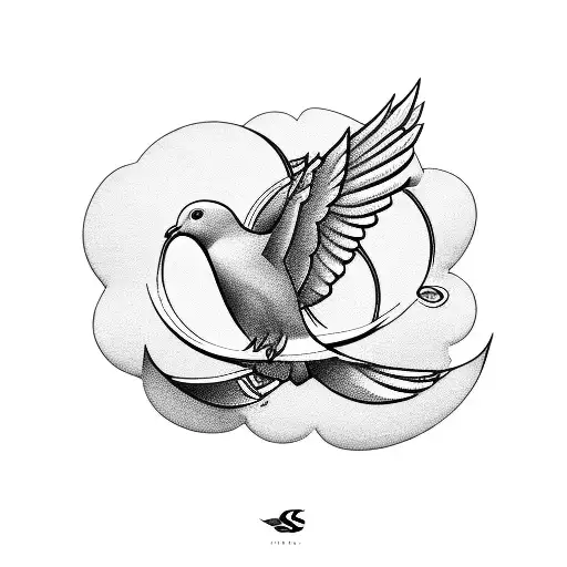 Letter S With Dove