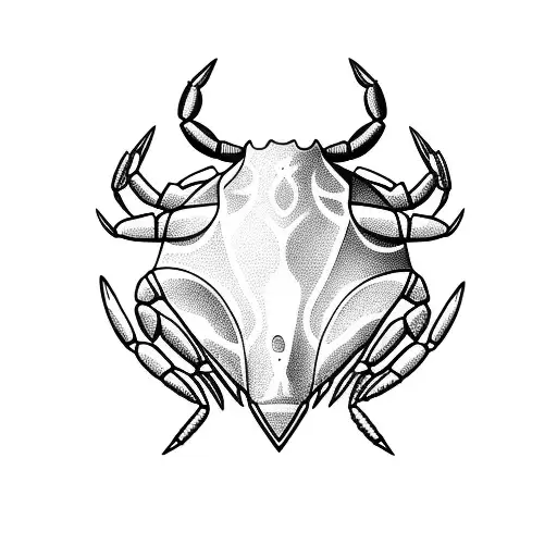 Bull Protecting A Crab