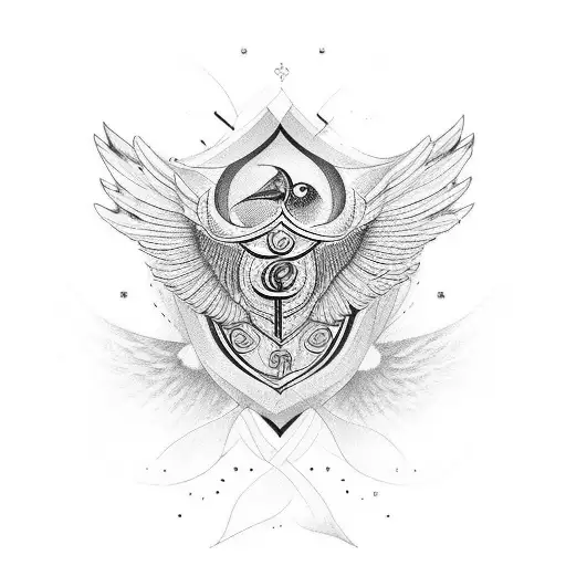 Bird Wings Initials E A