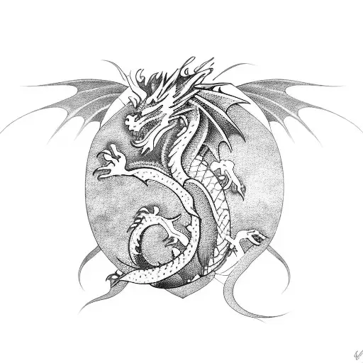 Dragon Guarding An Orb