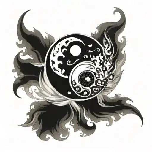 Ying And Yang Fire And Water