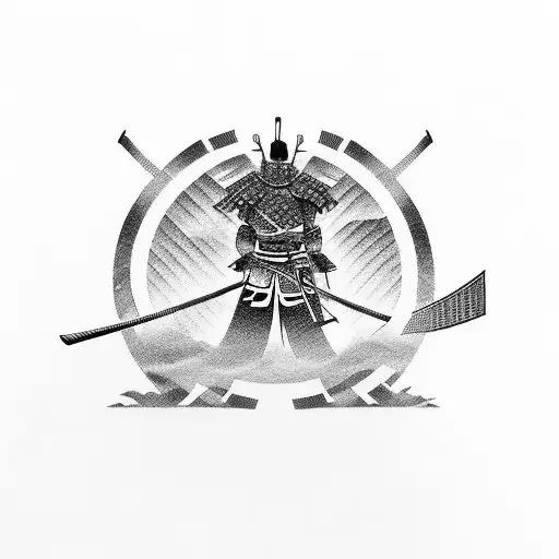 Samurai With Japanese Letters