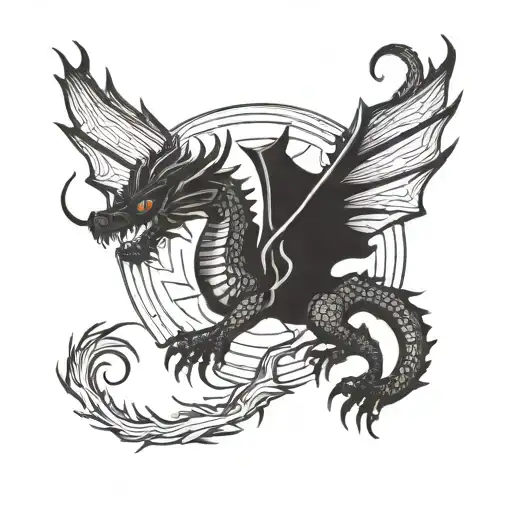 Dragon Coming From The Sun