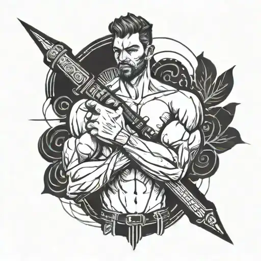 Man Holding A Syringe Symbolizing Strength