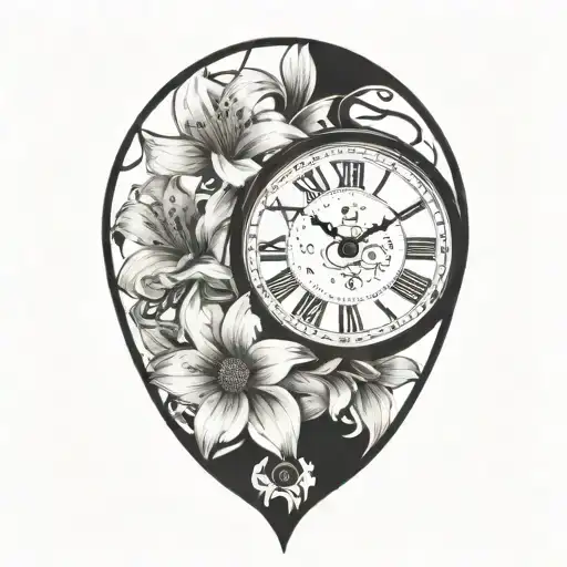 Clock With Flowers Coming Out