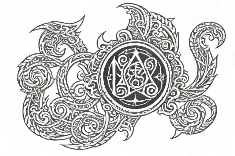 Valhalla Symbol With Intricate Norse