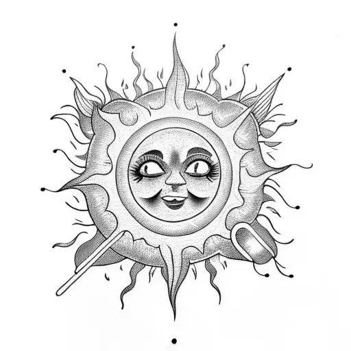 Sun With Musical Note Inside