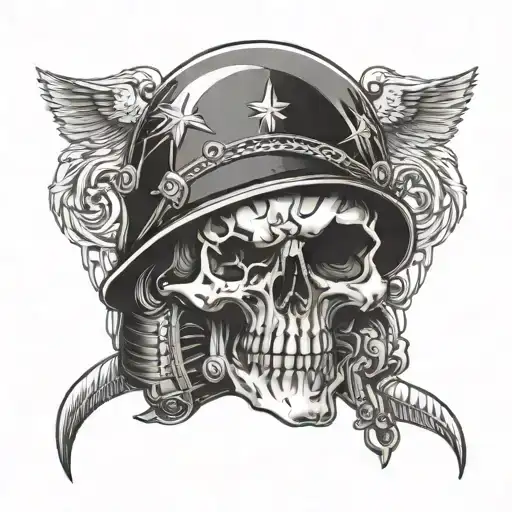 Skull Military Helmet Symetric