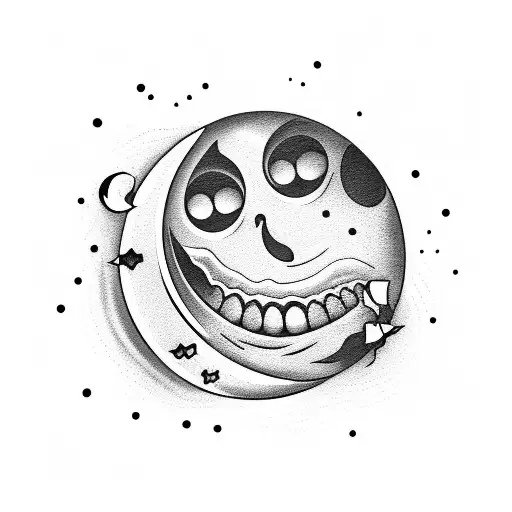 Creepy Half Moon With Smile