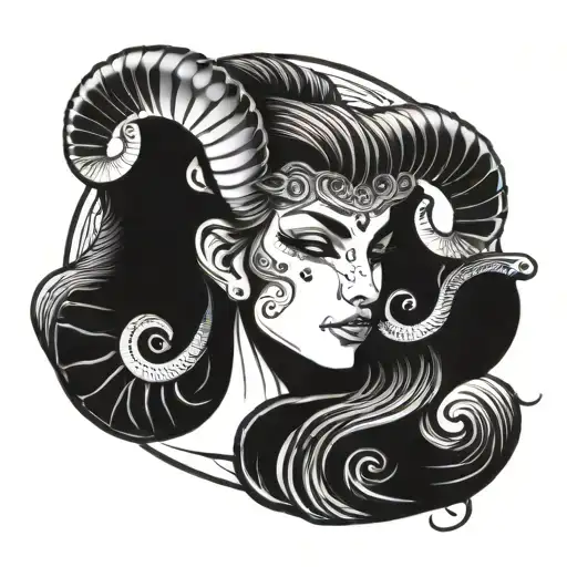 Aries Zodiac Sign Woman Face
