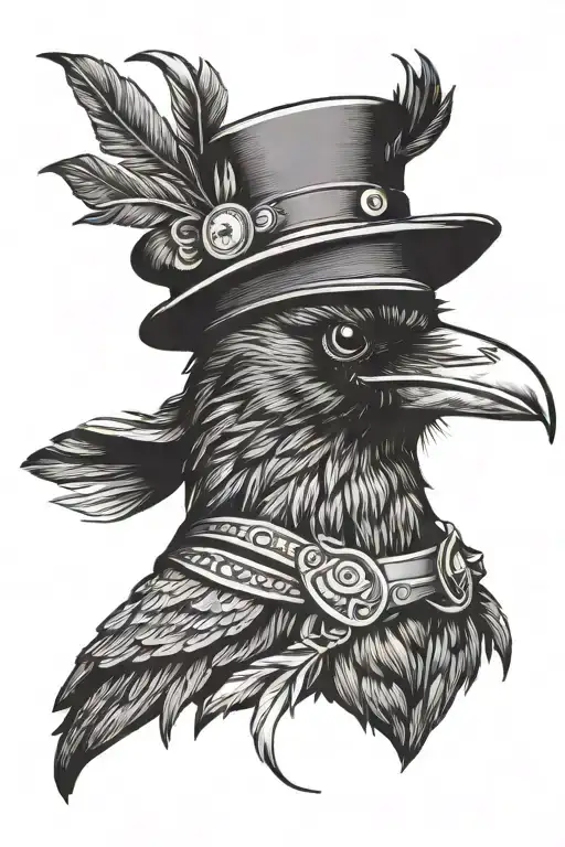 Raven With Hat Holding An Eye