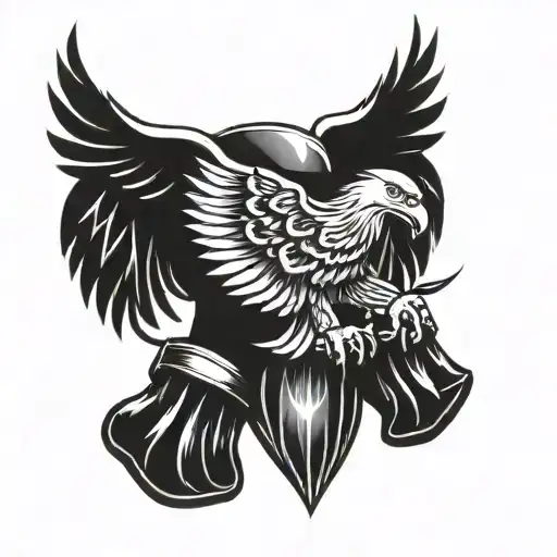 A Tribal-inspired Design Featuring A Boxing Glove And Eagle Intertwined