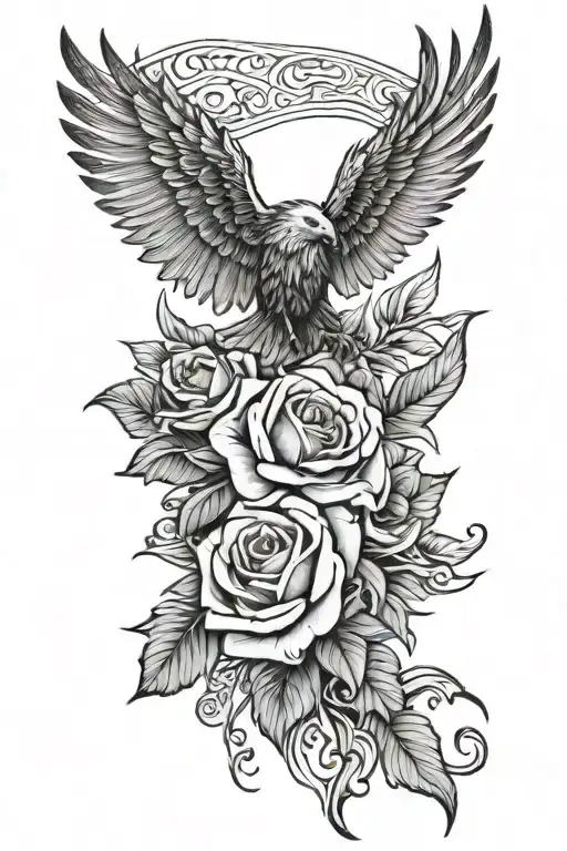 Rose Eagle Wing Arm Sleeve