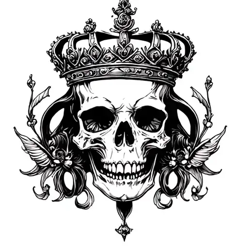 Queens Crown Aries Skull Black Only